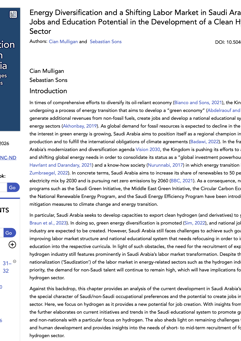 Energy Diversification And A Shifting Labor Market In Saudi Arabia