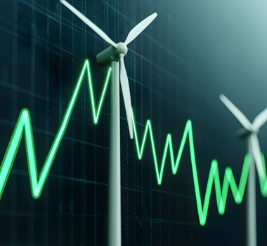 Green Energy Growth Wind Turbines Rising Graph